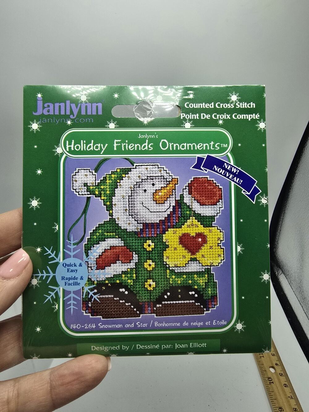 Janlynn Holiday Friends Snowman Counted Cross Ornament Kit 140-264 NEW